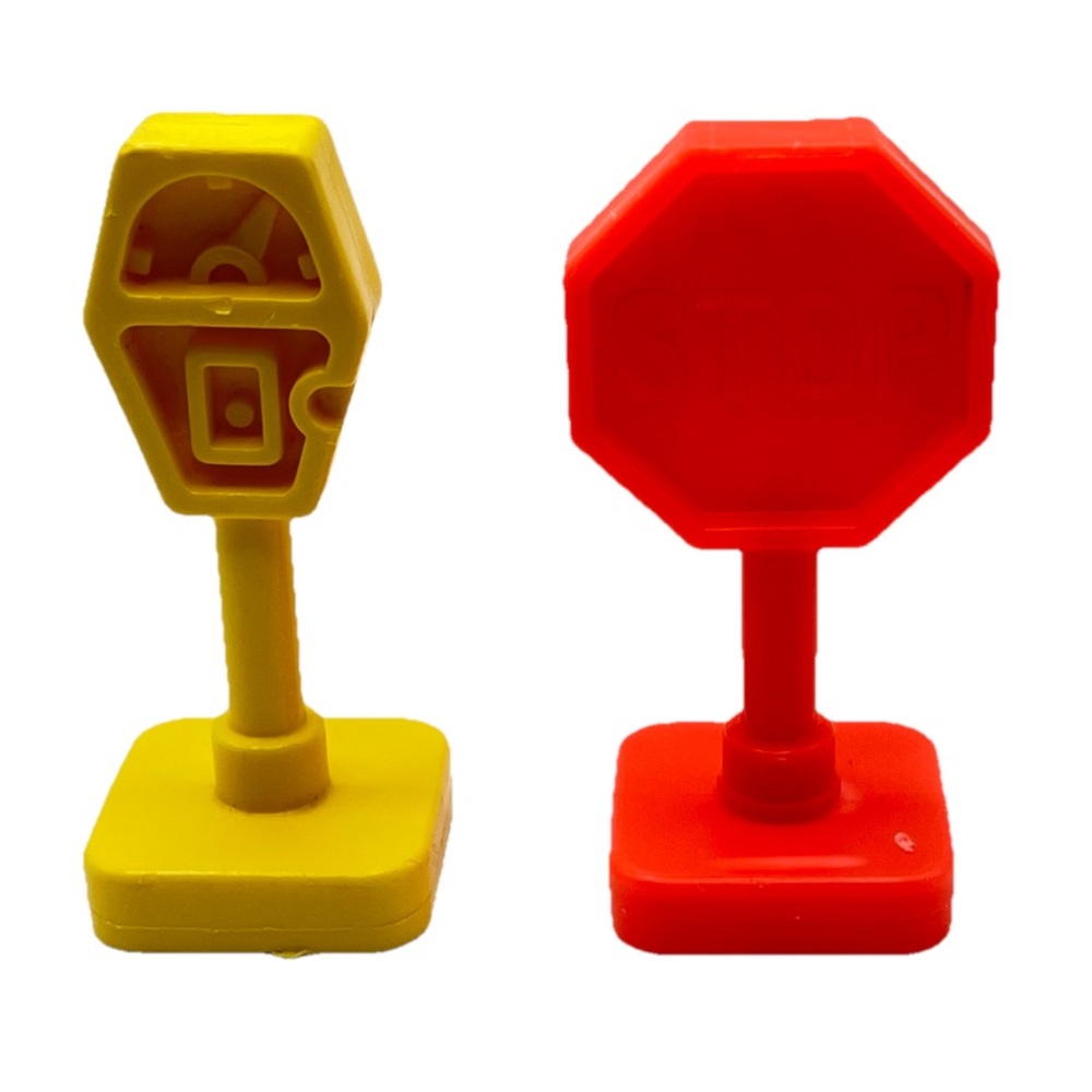1980s Fisher-Price Little People Main Street Playset Stop Sign, Parking Meter